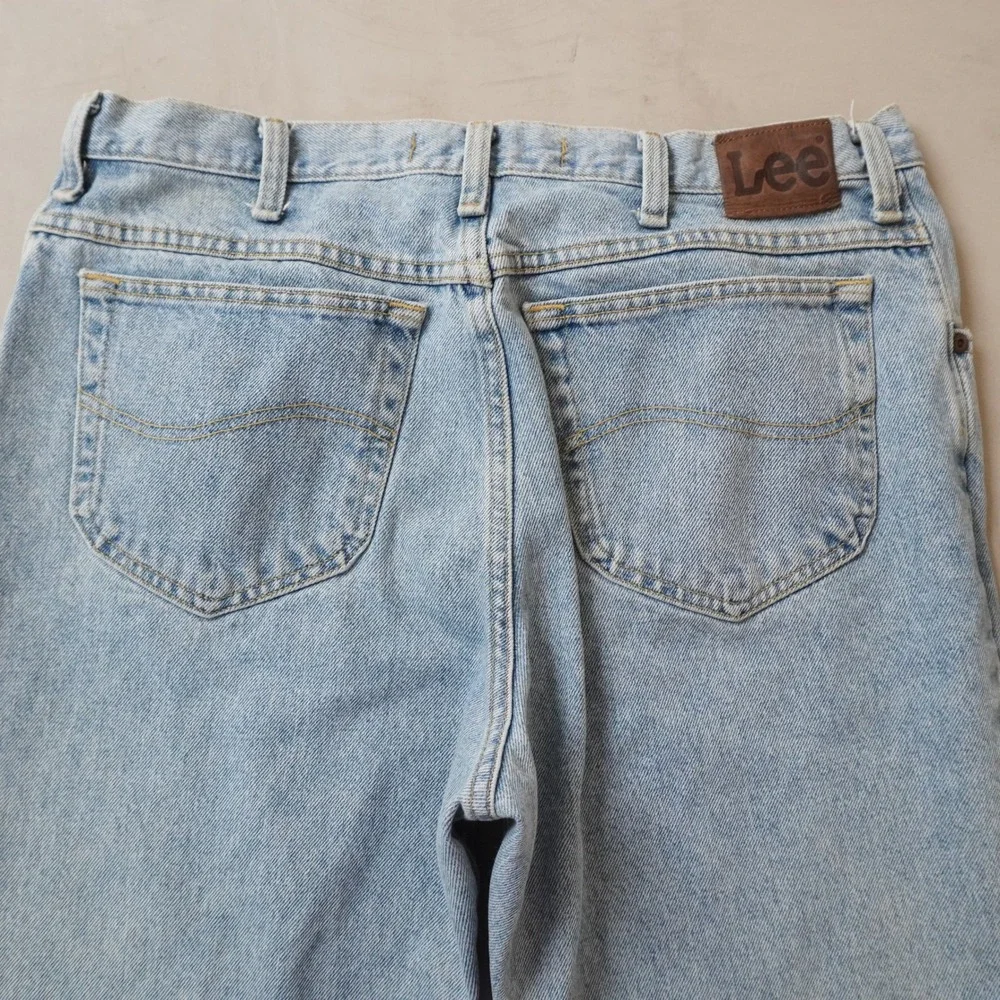 Vintage Lee Regular Fit Jeans 36x30 Mens 90s Light Wash Straight Leg Denim